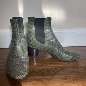 Isabel Marant green leather booties